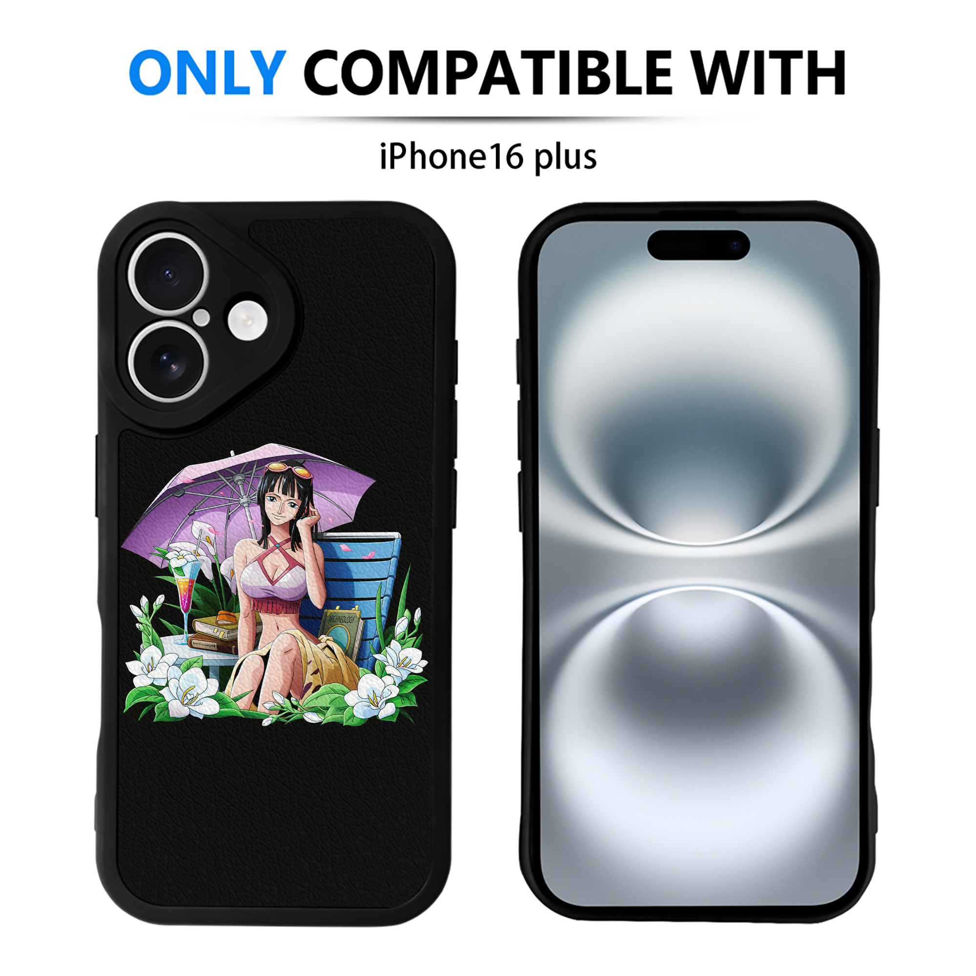 （画像用） ワンピース ニコ・ロビン ONE PIECE Nico Robin 【iPhone 16シリーズ対応】シリコンスマホケース（レザー調） 材質：シリコン